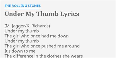 rolling stones under my thumb lyrics|under my thumb wayne gibson.